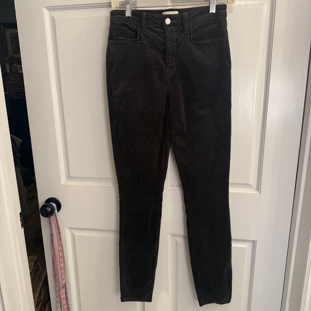 Women's L'AGENCE velvet Pants, Size 25, Dark Brown